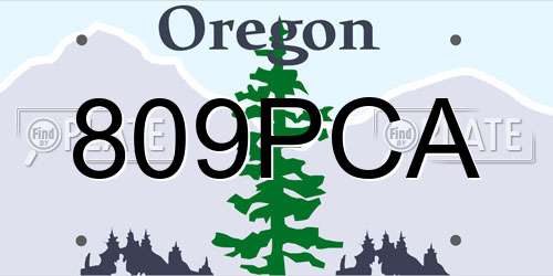 809PCA Oregon License Plate