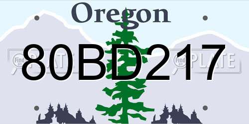 80BD217 Oregon License Plate
