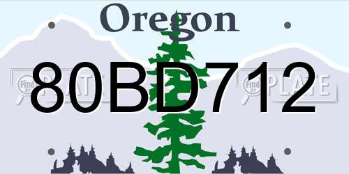 80BD712 Oregon License Plate