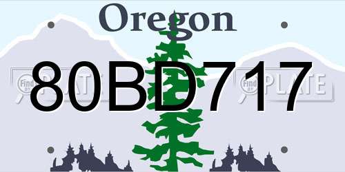 80BD717 Oregon License Plate