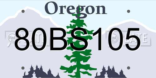 80BS105 Oregon License Plate