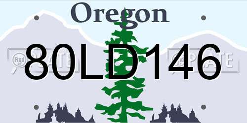 80LD146 Oregon License Plate