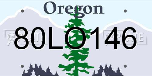 80LO146 Oregon License Plate