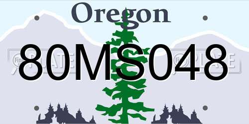 80MS048 Oregon License Plate