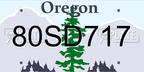 80SD717 Oregon License Plate
