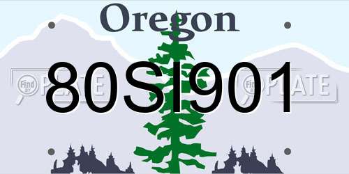 80SI901 Oregon License Plate