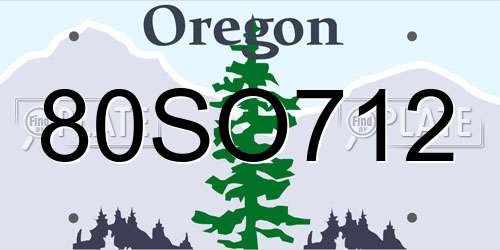 80SO712 Oregon License Plate