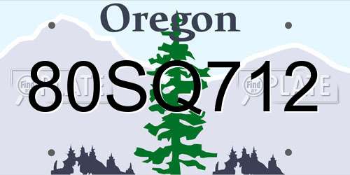 80SQ712 Oregon License Plate
