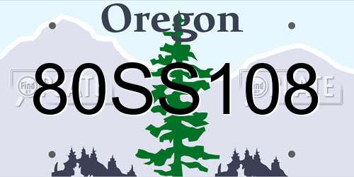 80SS108 Oregon License Plate