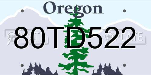 80TD522 Oregon License Plate