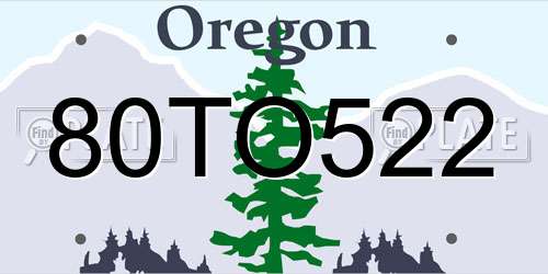 80TO522 Oregon License Plate