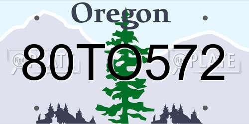 80TO572 Oregon License Plate
