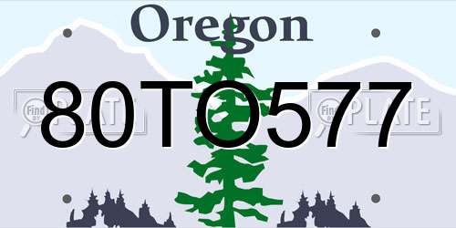 80TO577 Oregon License Plate