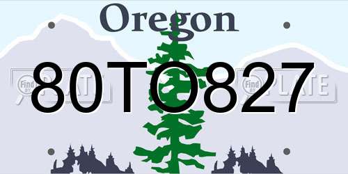 80TO827 Oregon License Plate