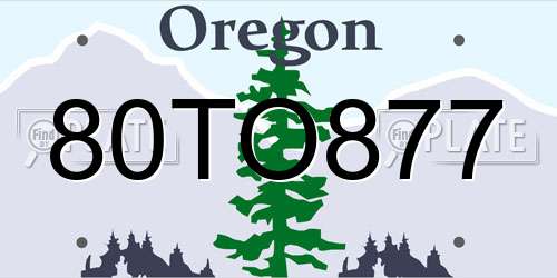 80TO877 Oregon License Plate