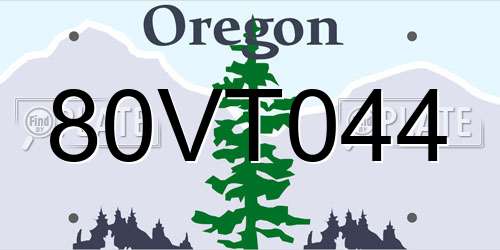 80VT044 Oregon License Plate