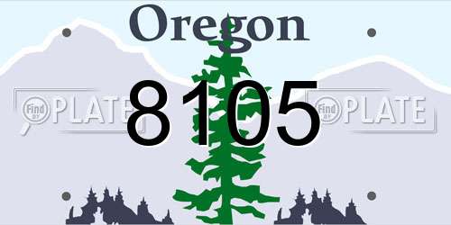 8105 Oregon License Plate