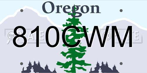 810CWM Oregon License Plate