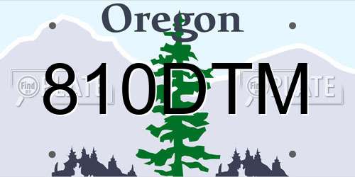 810DTM Oregon License Plate