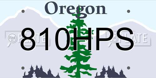 810HPS Oregon License Plate