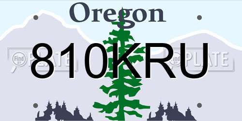 810KRU Oregon License Plate
