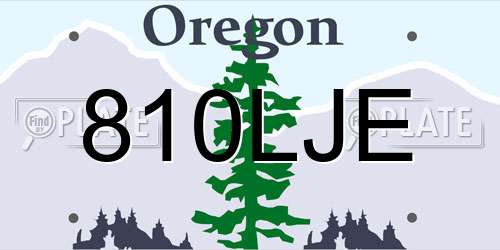 810LJE Oregon License Plate