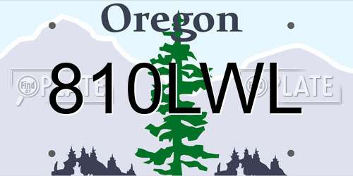 810LWL Oregon License Plate