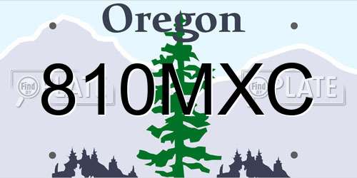 810MXC Oregon License Plate