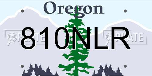 810NLR Oregon License Plate