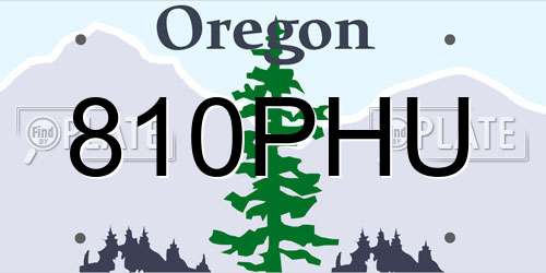810PHU Oregon License Plate
