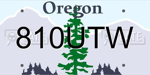 810UTW Oregon License Plate