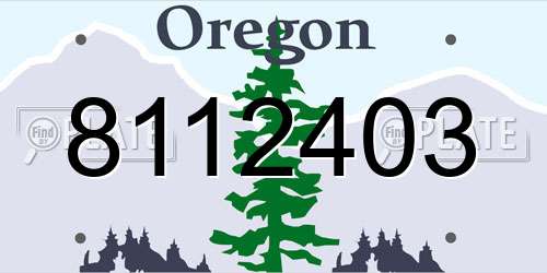 8112403 Oregon License Plate