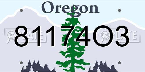 81174O3 Oregon License Plate