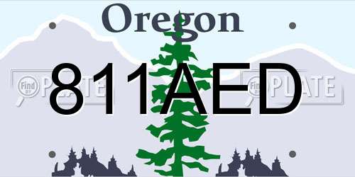 811AED Oregon License Plate