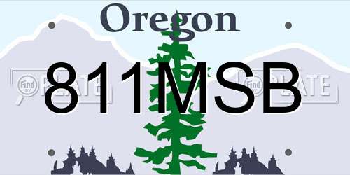 811MSB Oregon License Plate
