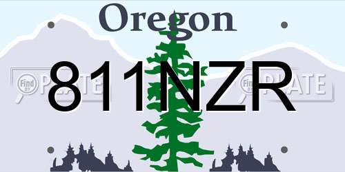 811NZR Oregon License Plate
