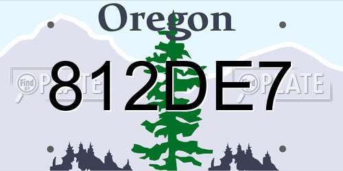 812DE7 Oregon License Plate