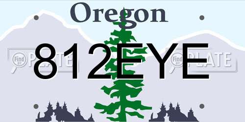 812EYE Oregon License Plate