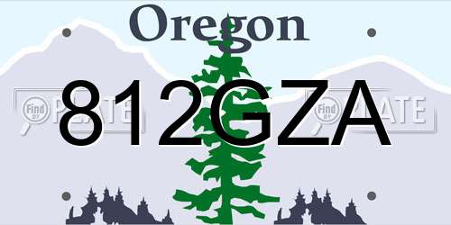 812GZA Oregon License Plate