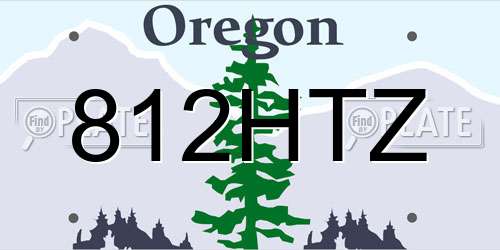 812HTZ Oregon License Plate