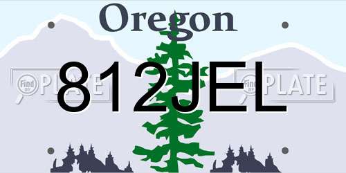 812JEL Oregon License Plate