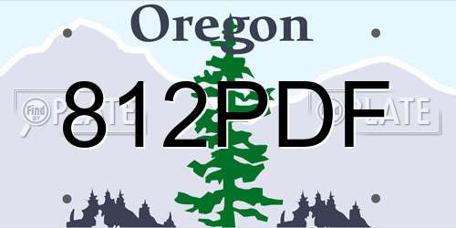 812PDF Oregon License Plate
