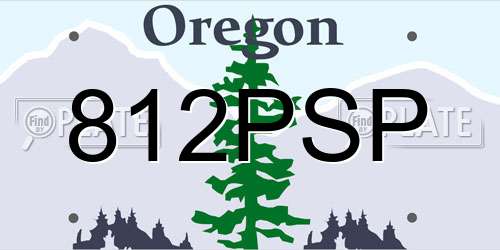 812PSP Oregon License Plate
