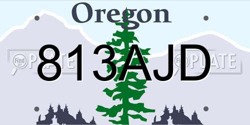 813AJD Oregon License Plate