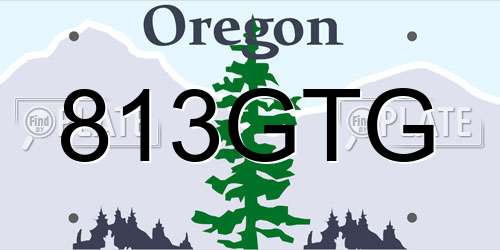 813GTG Oregon License Plate