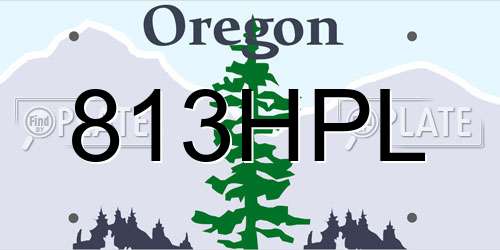 813HPL Oregon License Plate