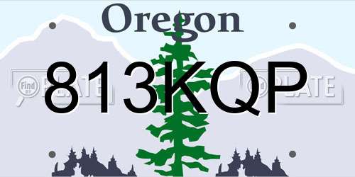 813KQP Oregon License Plate