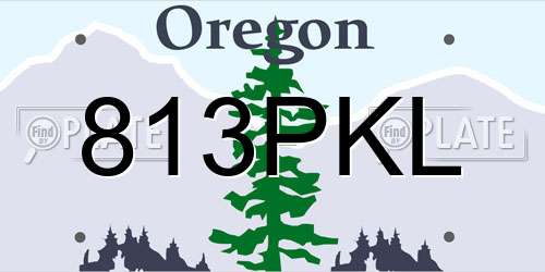 813PKL Oregon License Plate
