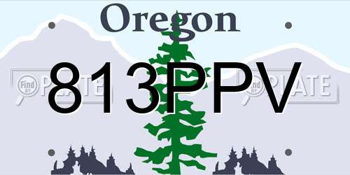 813PPV Oregon License Plate