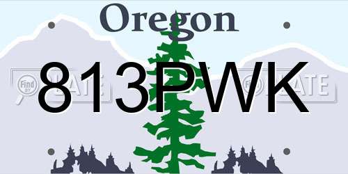 813PWK Oregon License Plate